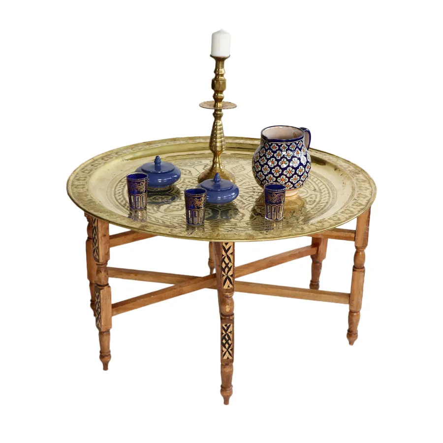 Moroccan Brass Tray Table