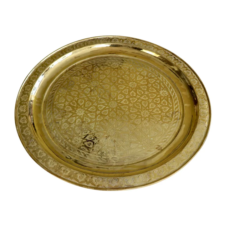 Moroccan Brass Tray Table