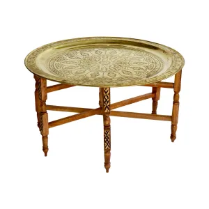 Moroccan Brass Tray Table