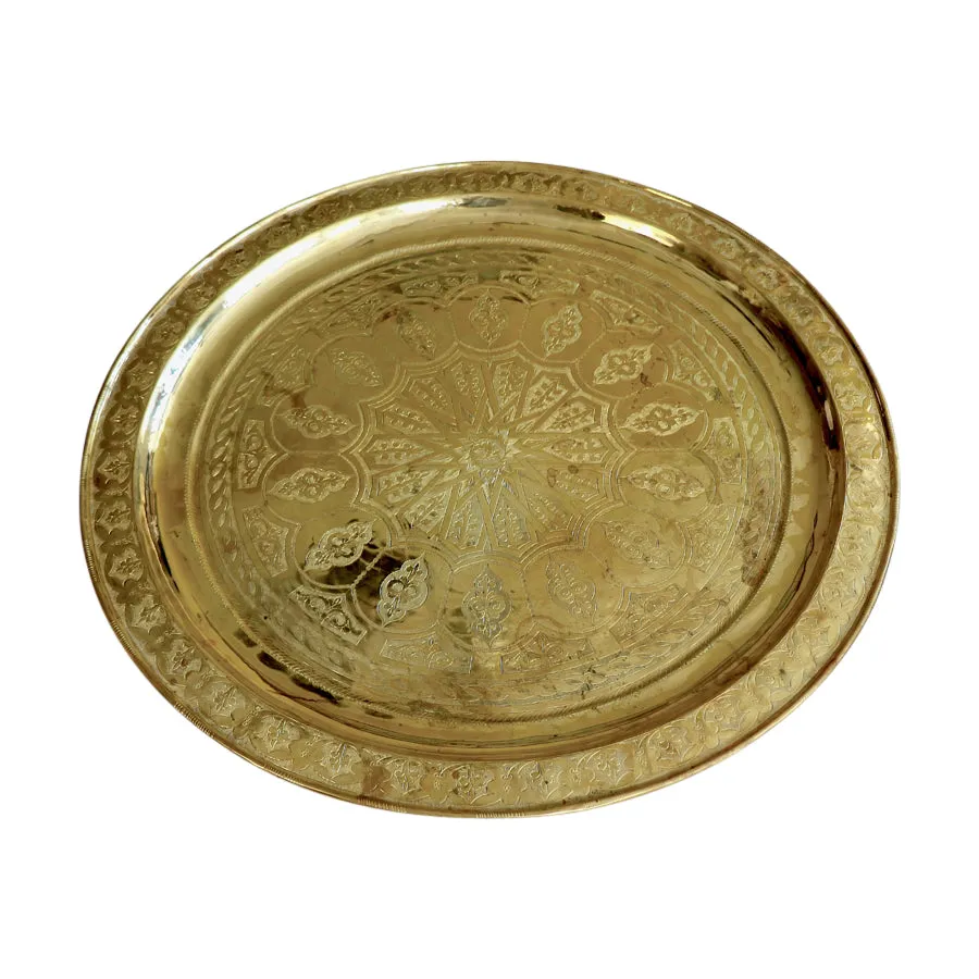 Moroccan Brass Tray Table