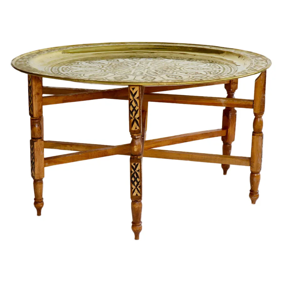 Moroccan Brass Tray Table