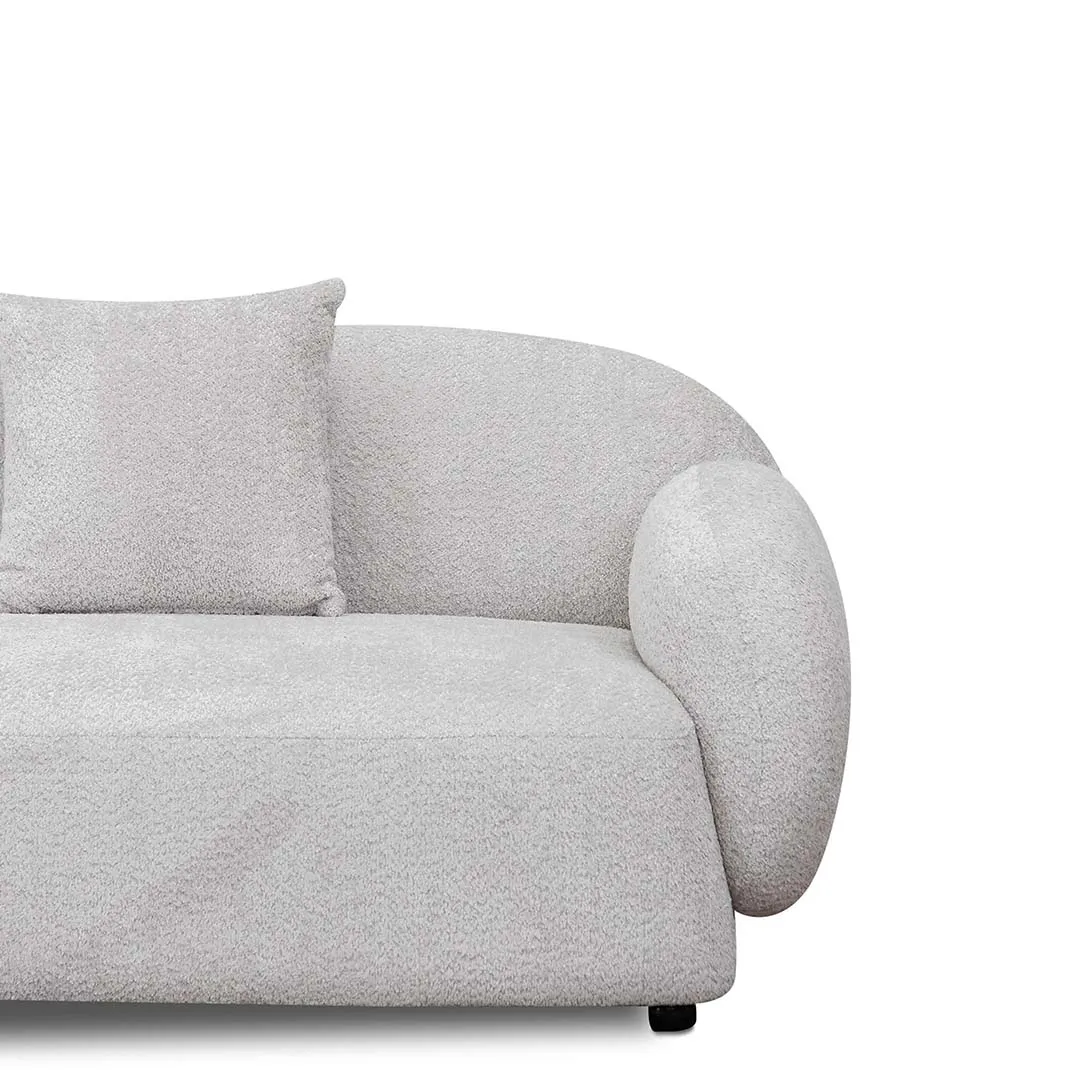 Moyer 3 Seater Fabric Sofa - Salt White