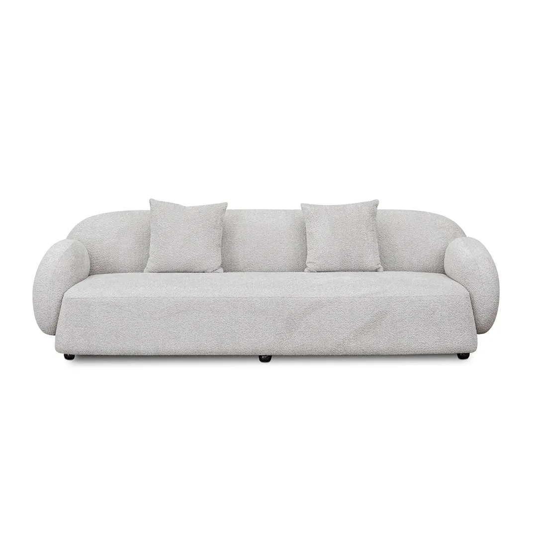 Moyer 3 Seater Fabric Sofa - Salt White