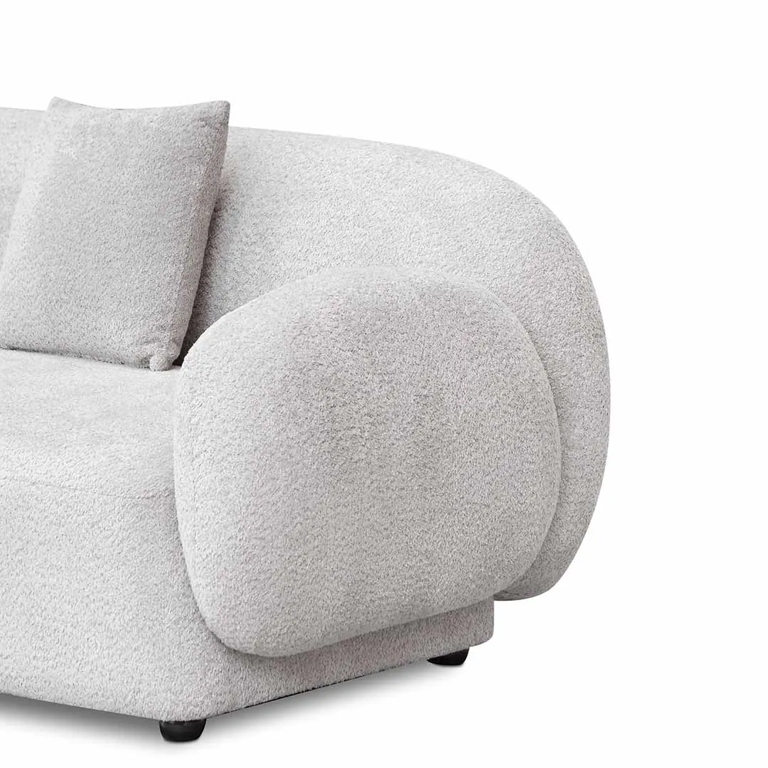 Moyer 3 Seater Fabric Sofa - Salt White
