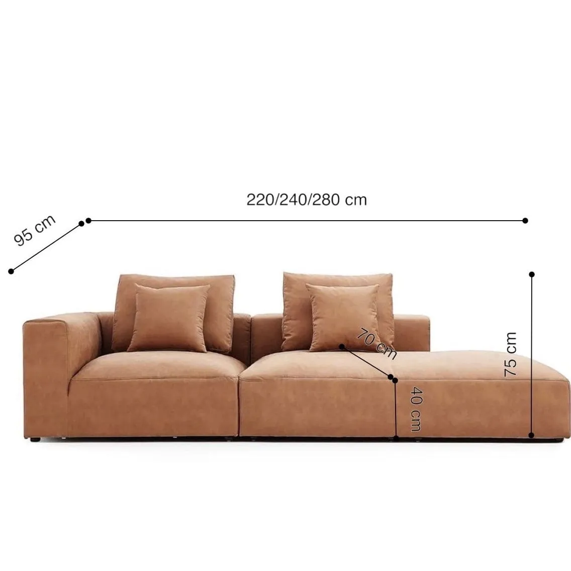 Nathan Sectional Side Chaise Sofa