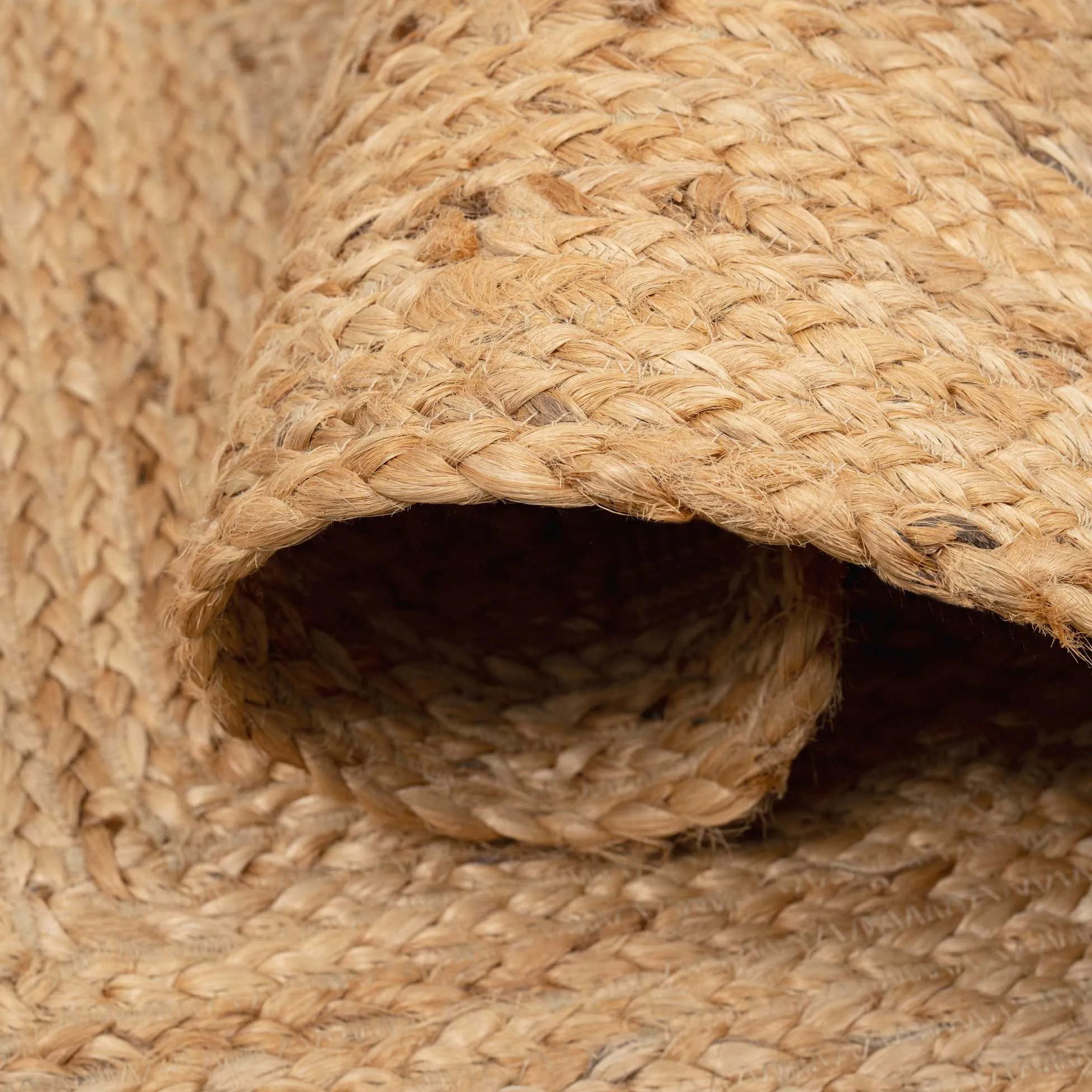 Natural Rustic Braided Jute Rug