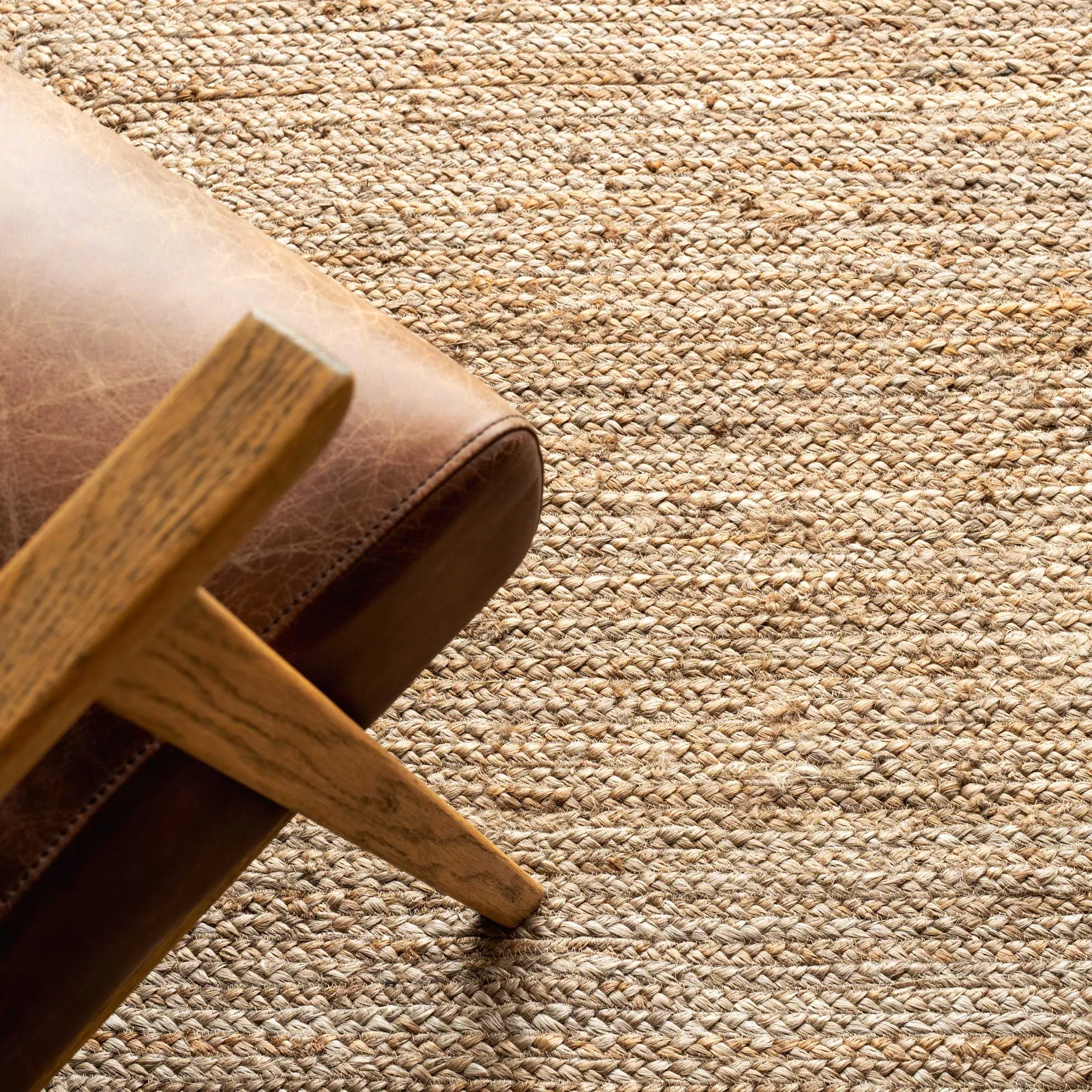 Natural Rustic Braided Jute Rug