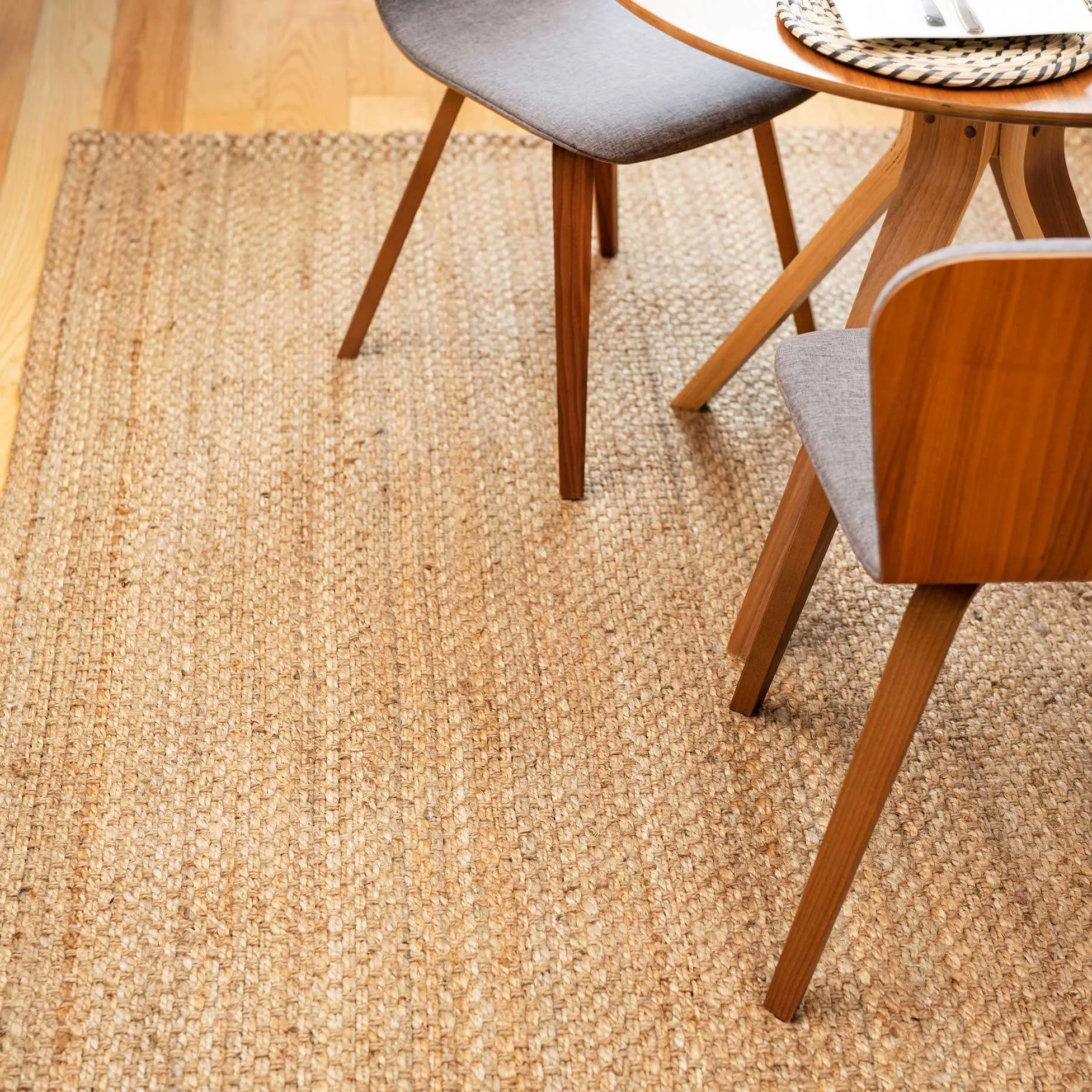 Natural Rustic Brown Bound Jute Hallway Runner  Rug