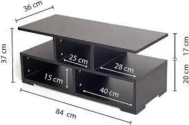 NE Furniture Shelves Modern Engineered Wood Bookcases Coffe Table Styles Designs Bookshelf for Books, Living Room Furniture (Black Wenge)