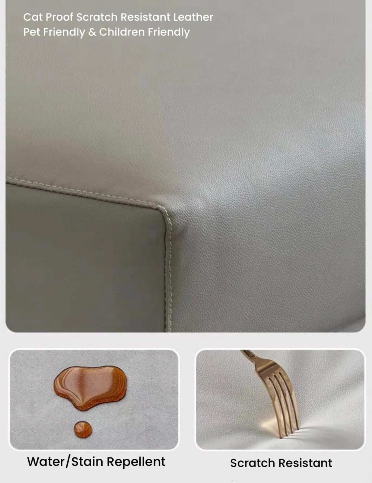 Nima Scratch Resistant Leather Sofa Bed