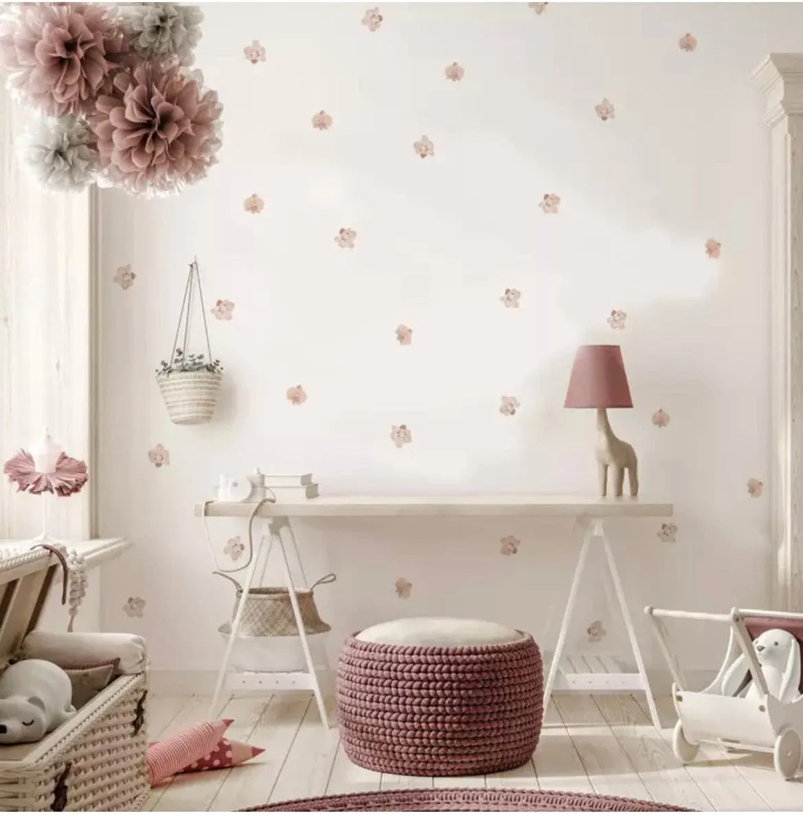 Nursery Wall Decals - Pink Floral