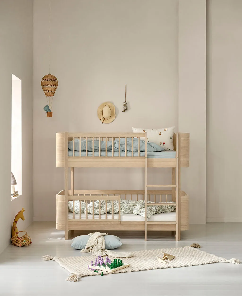 Oliver, WOOD MINI  LOW BUNK BED, Oak