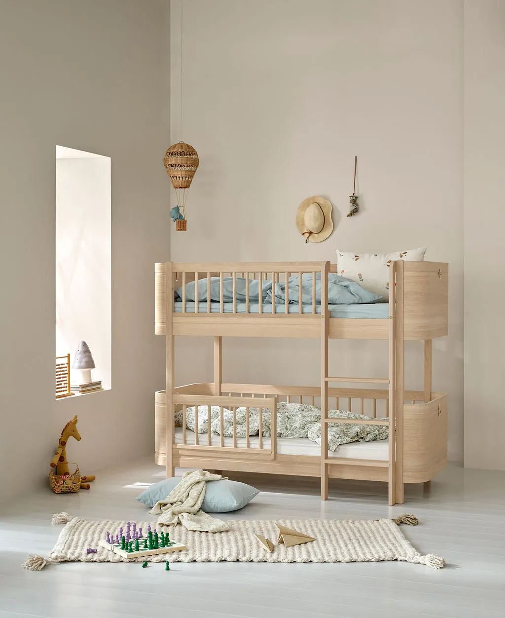 Oliver, WOOD MINI  LOW BUNK BED, Oak