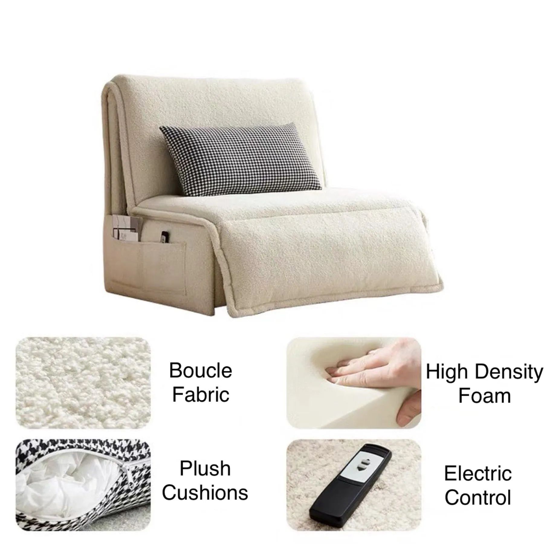 Omari Boucle Electric Sofa Bed