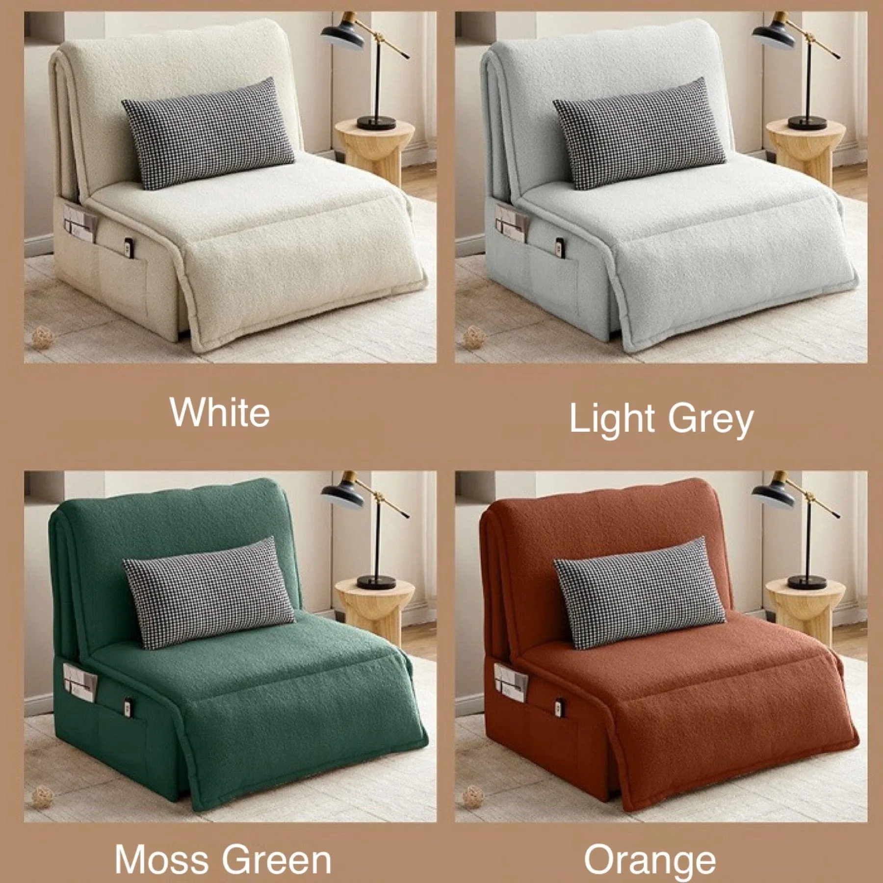 Omari Boucle Electric Sofa Bed