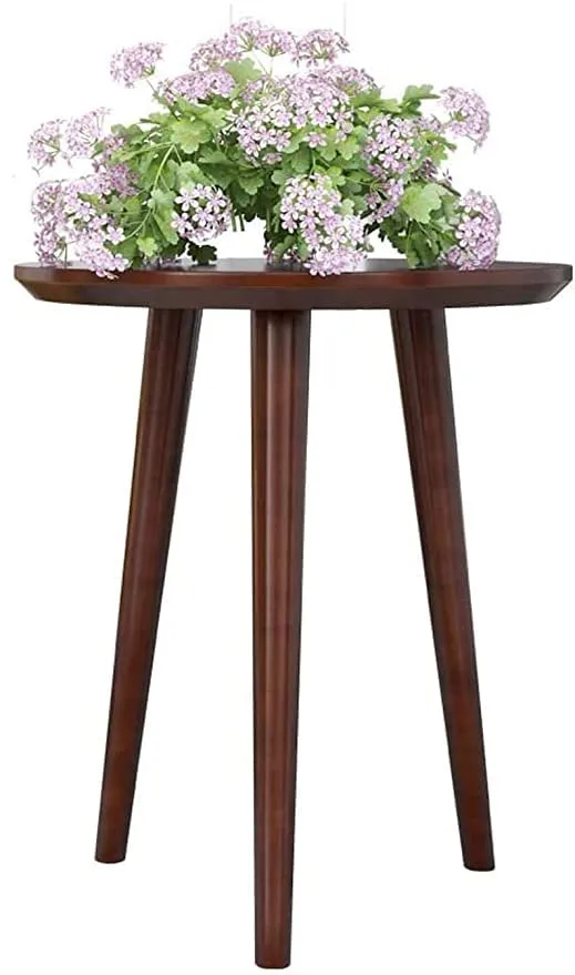 Online Decor Shoppee™ Wooden Round Table Three Legs Bedside Sofa SiDe Modern Coffee Table End Table for Living Room, Bedroom etc. (Brown)