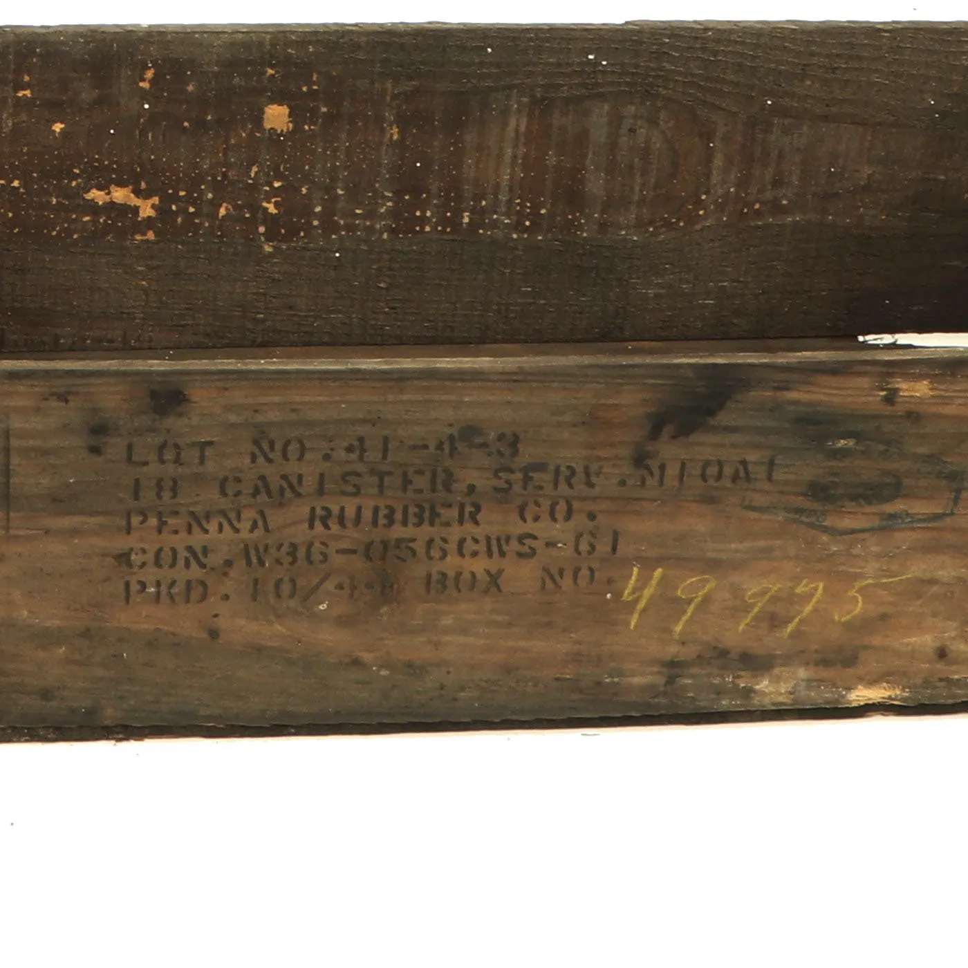 Original U.S. WWII Dated 32 Grenade Canisters in M10A1 Light Weight Service Mask Filter Transit Chest