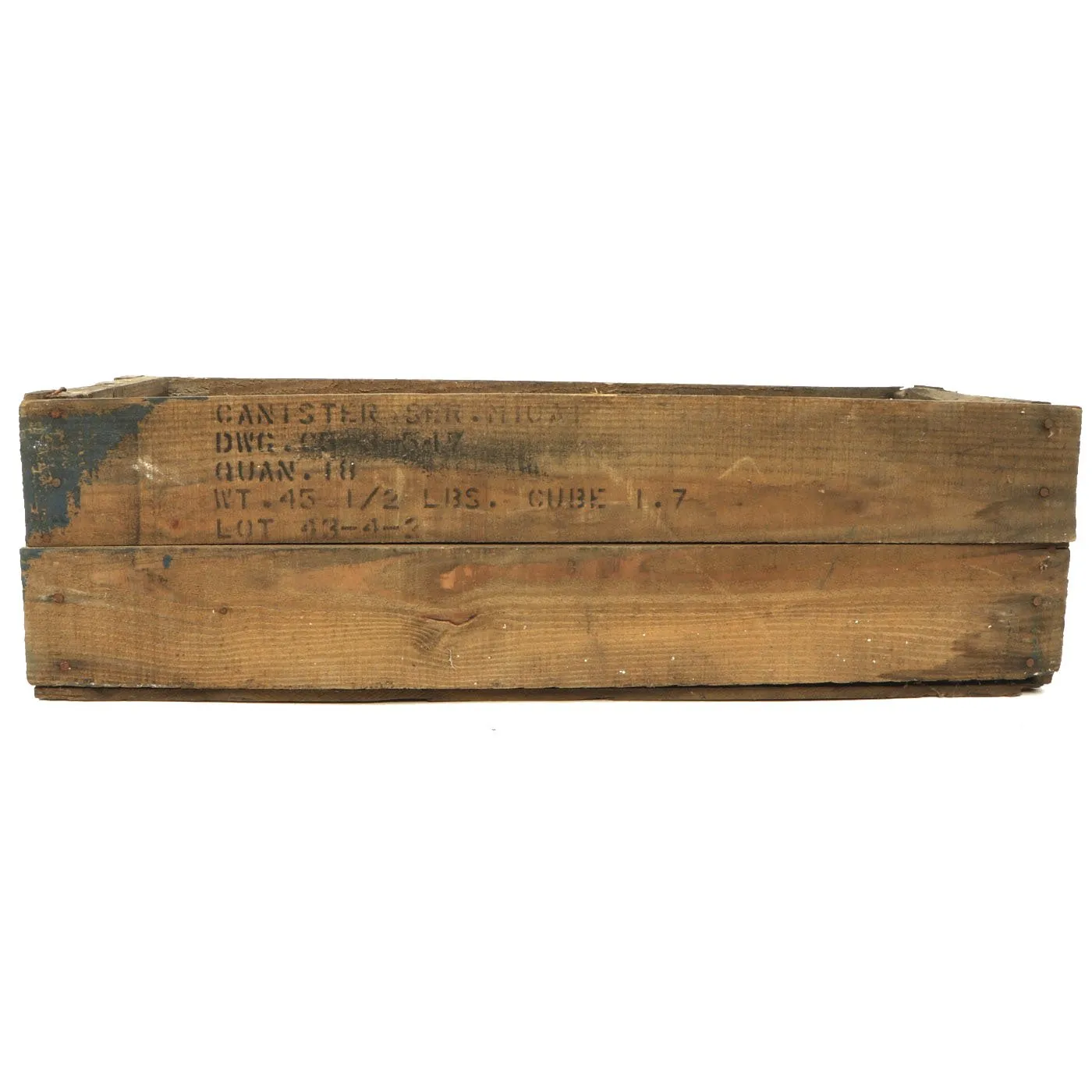 Original U.S. WWII Dated 32 Grenade Canisters in M10A1 Light Weight Service Mask Filter Transit Chest
