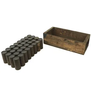 Original U.S. WWII Dated 32 Grenade Canisters in M10A1 Light Weight Service Mask Filter Transit Chest
