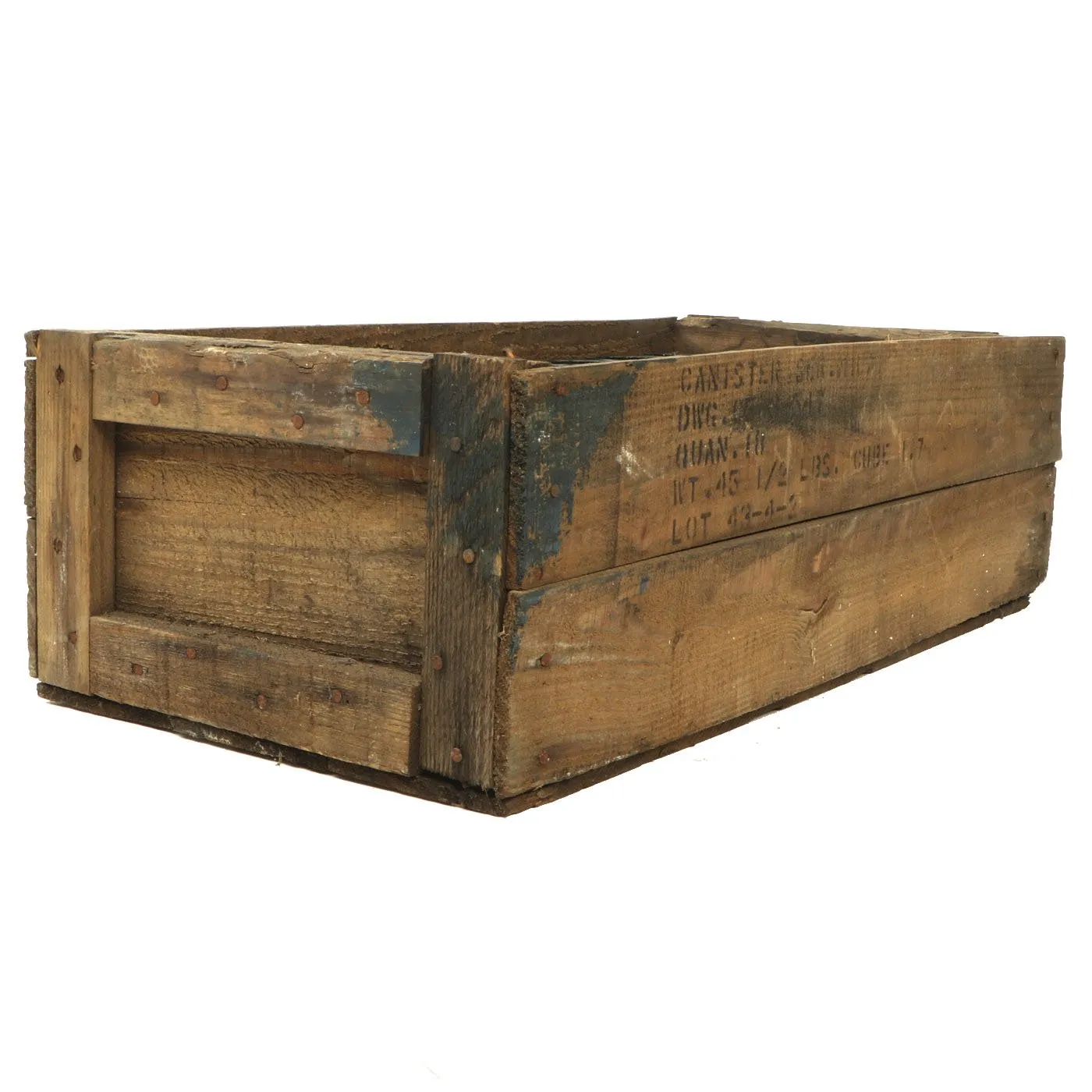 Original U.S. WWII Dated 32 Grenade Canisters in M10A1 Light Weight Service Mask Filter Transit Chest