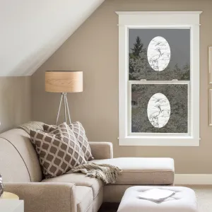 Oval Pelican Etched Glass Decals | (Static Cling)