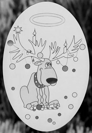 Oval Reindeer Trouble | Static Cling