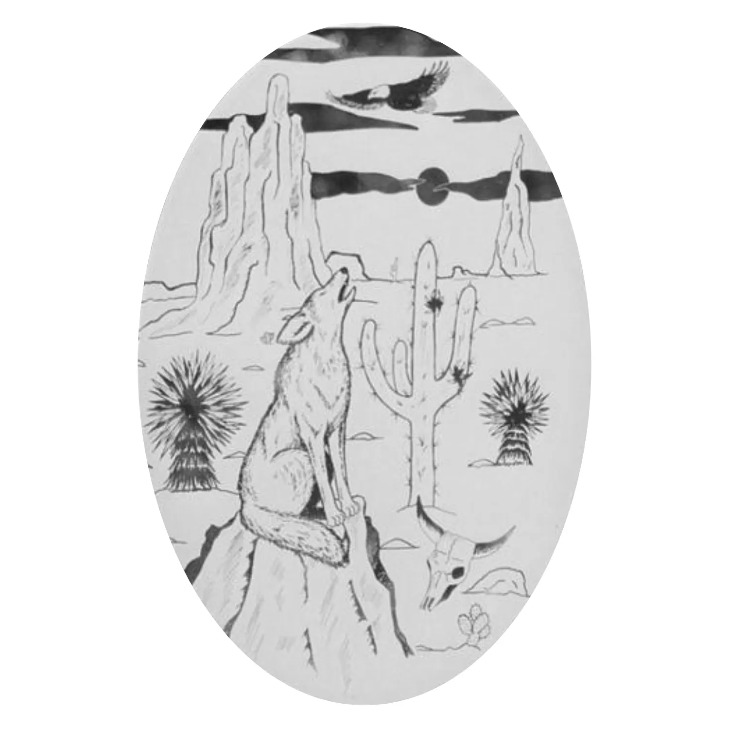 Oval Southwest Scene  | (Static Cling )