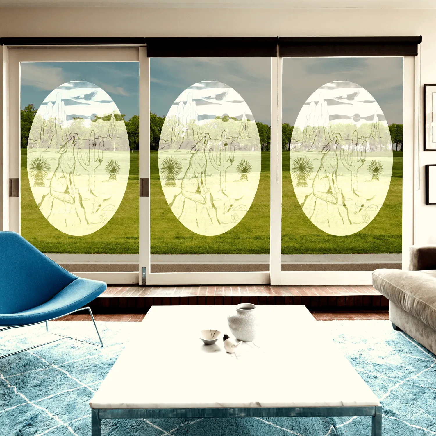 Oval Southwest Scene  | (Static Cling )