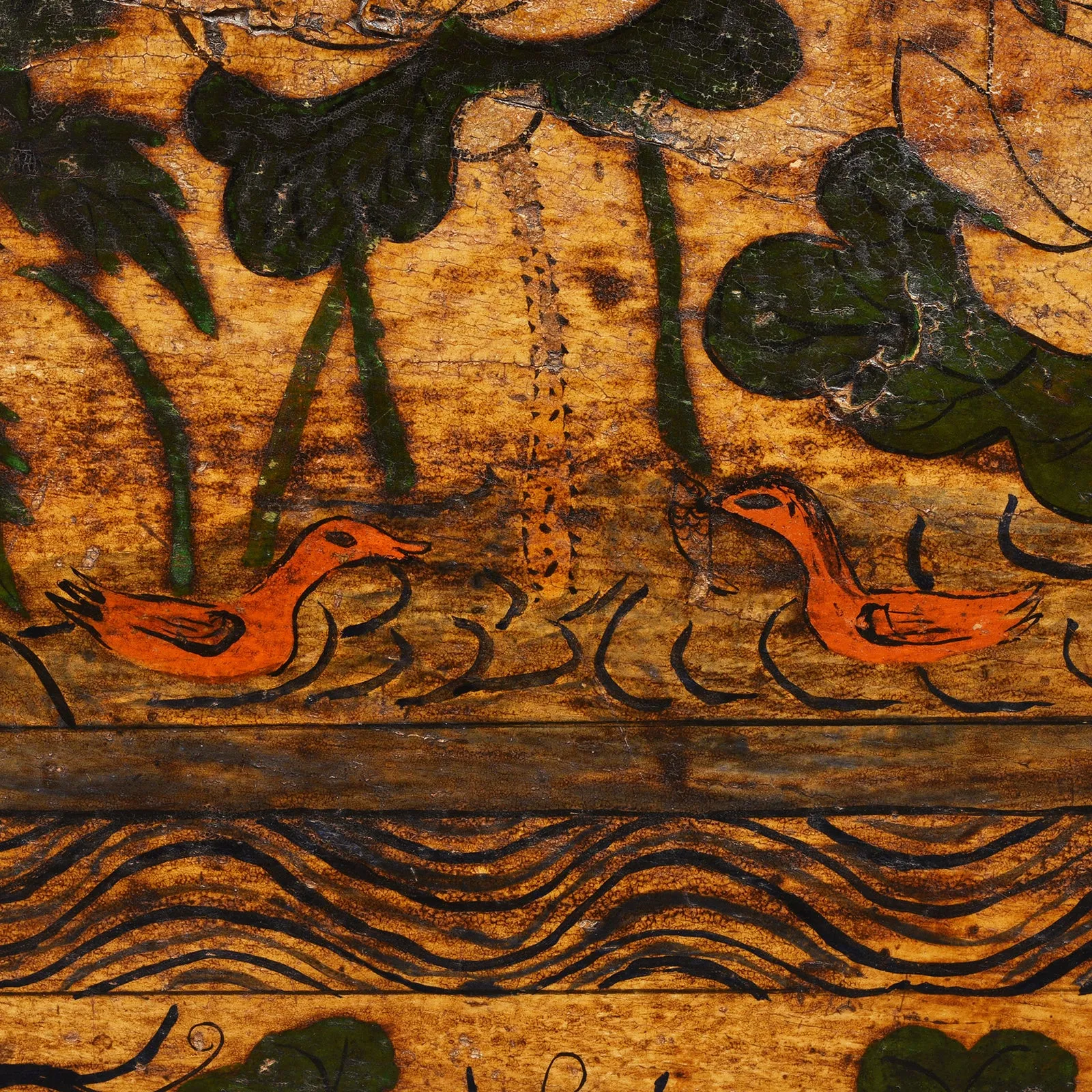 Painted Blanket Chest From Mongolia - 19thC