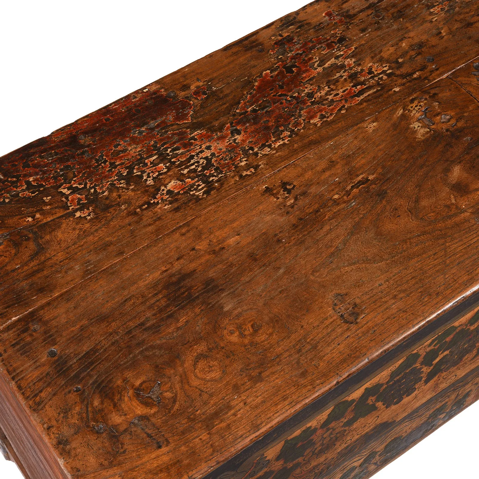 Painted Blanket Chest From Mongolia - 19thC