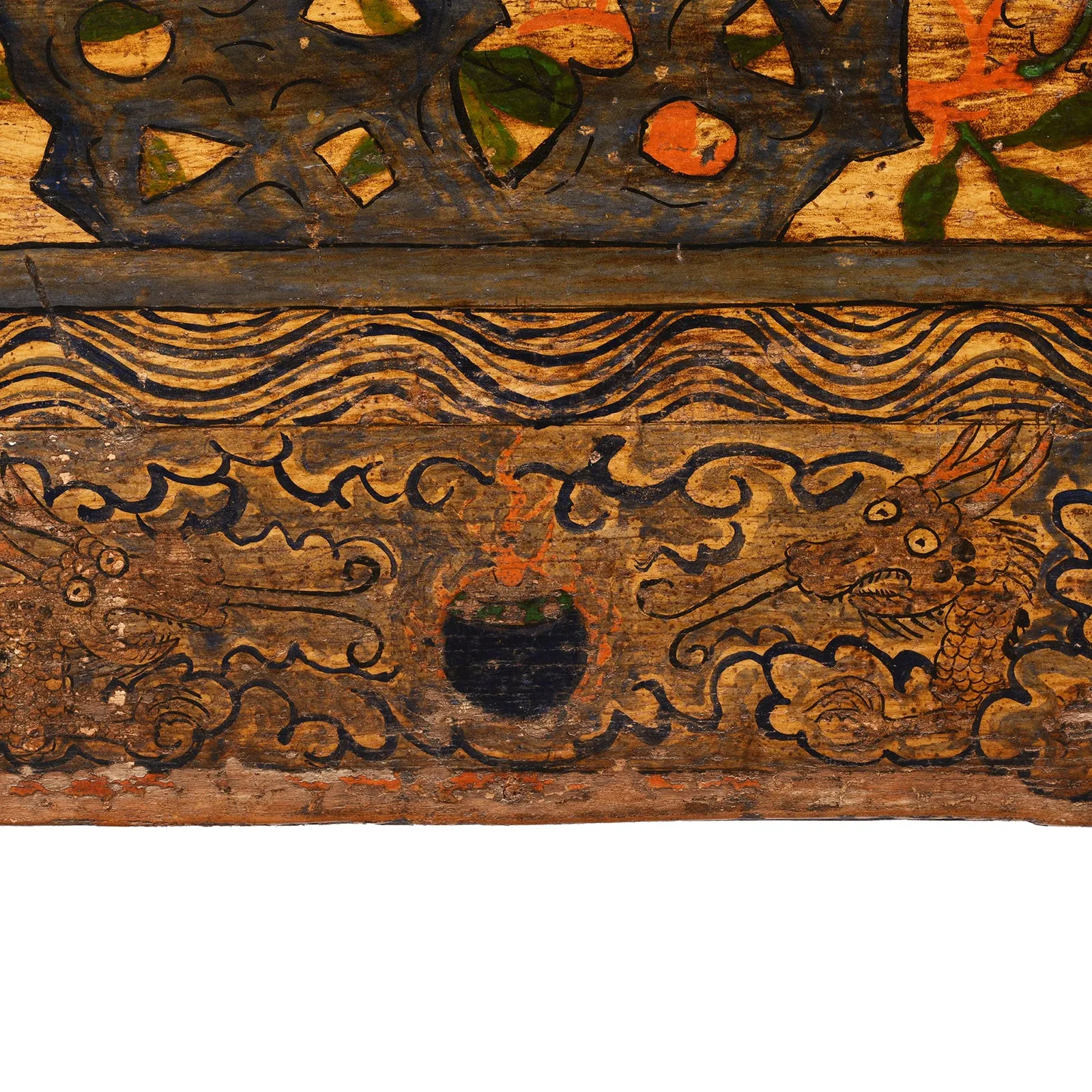 Painted Blanket Chest From Mongolia - 19thC