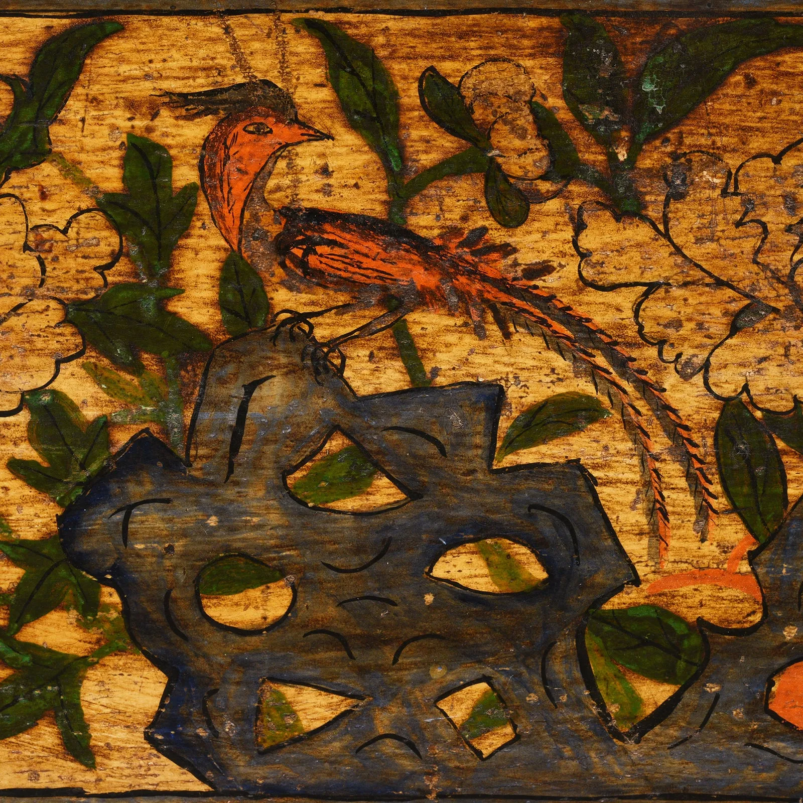 Painted Blanket Chest From Mongolia - 19thC