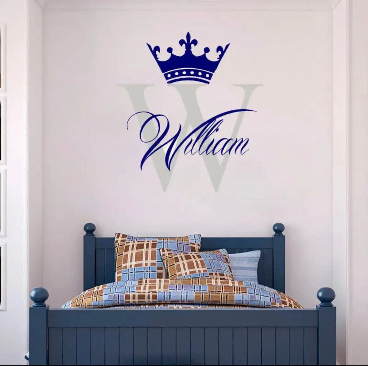 Personalised Nursery Wall Decals - Boy Prince Capital Letter   Name