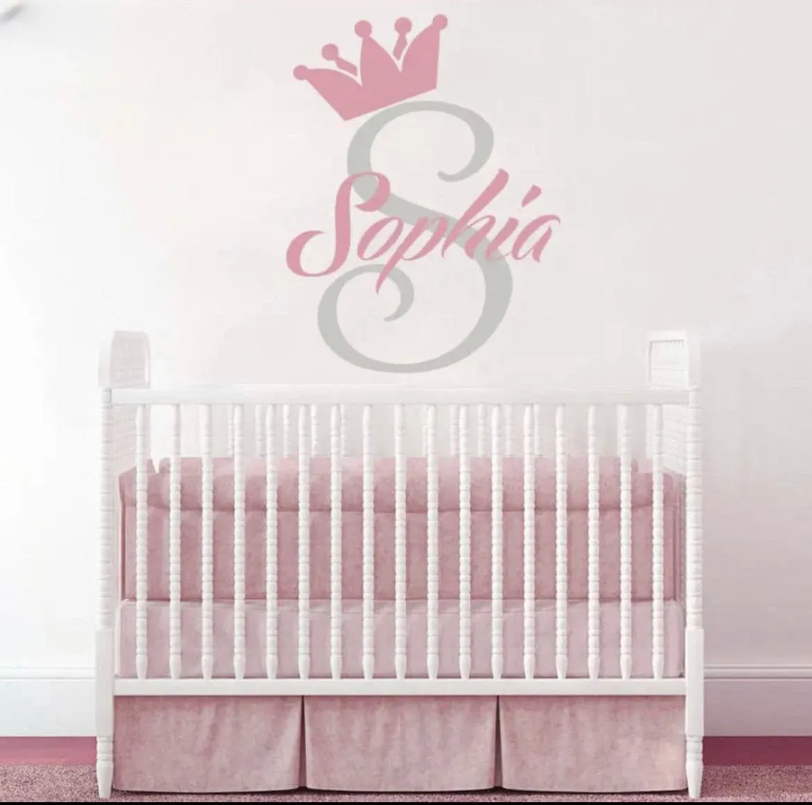 Personalised Nursery Wall Decals - Princess Girl Capital Letter   Name