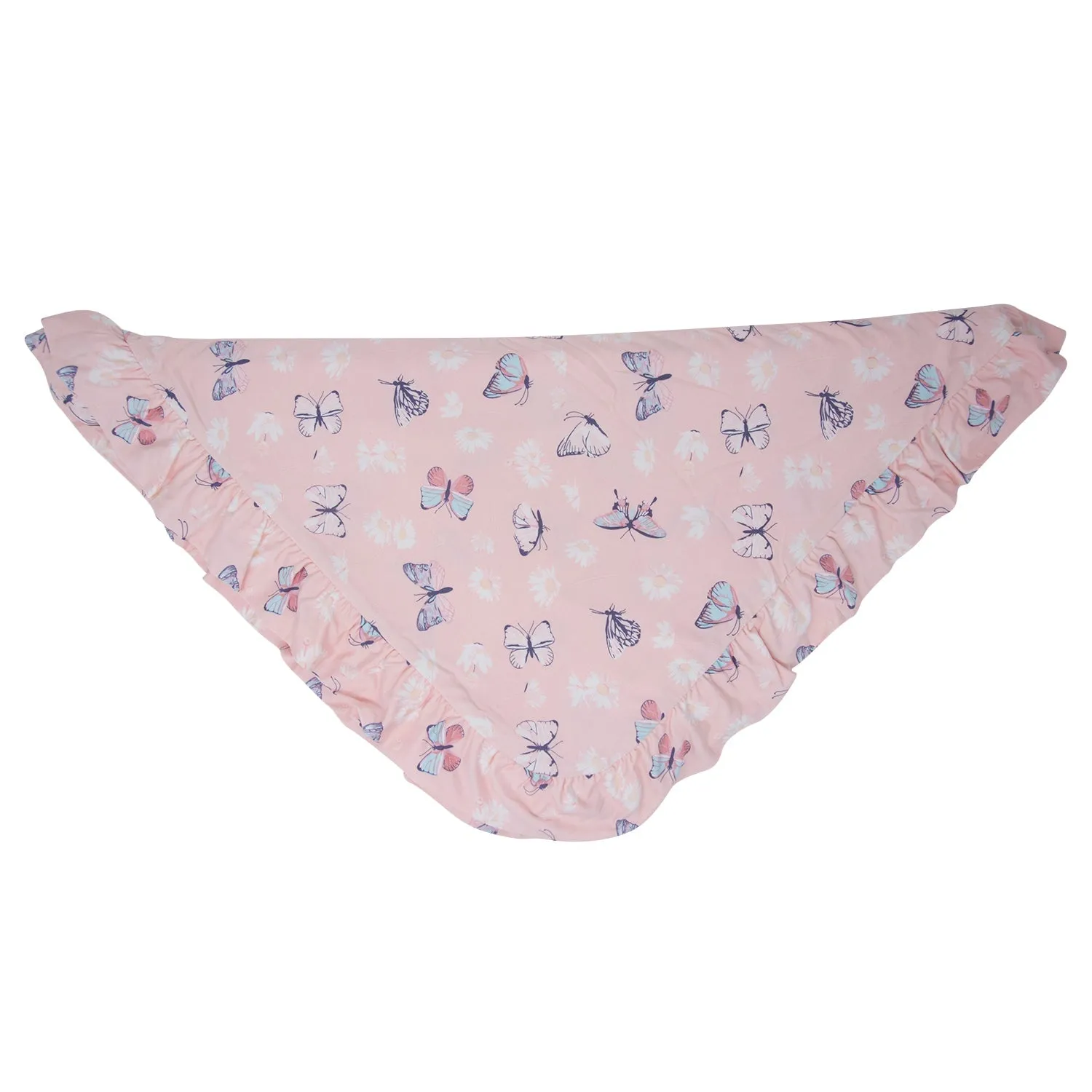 Pink Butterfly Daisy Bamboo Ruffle Blanket