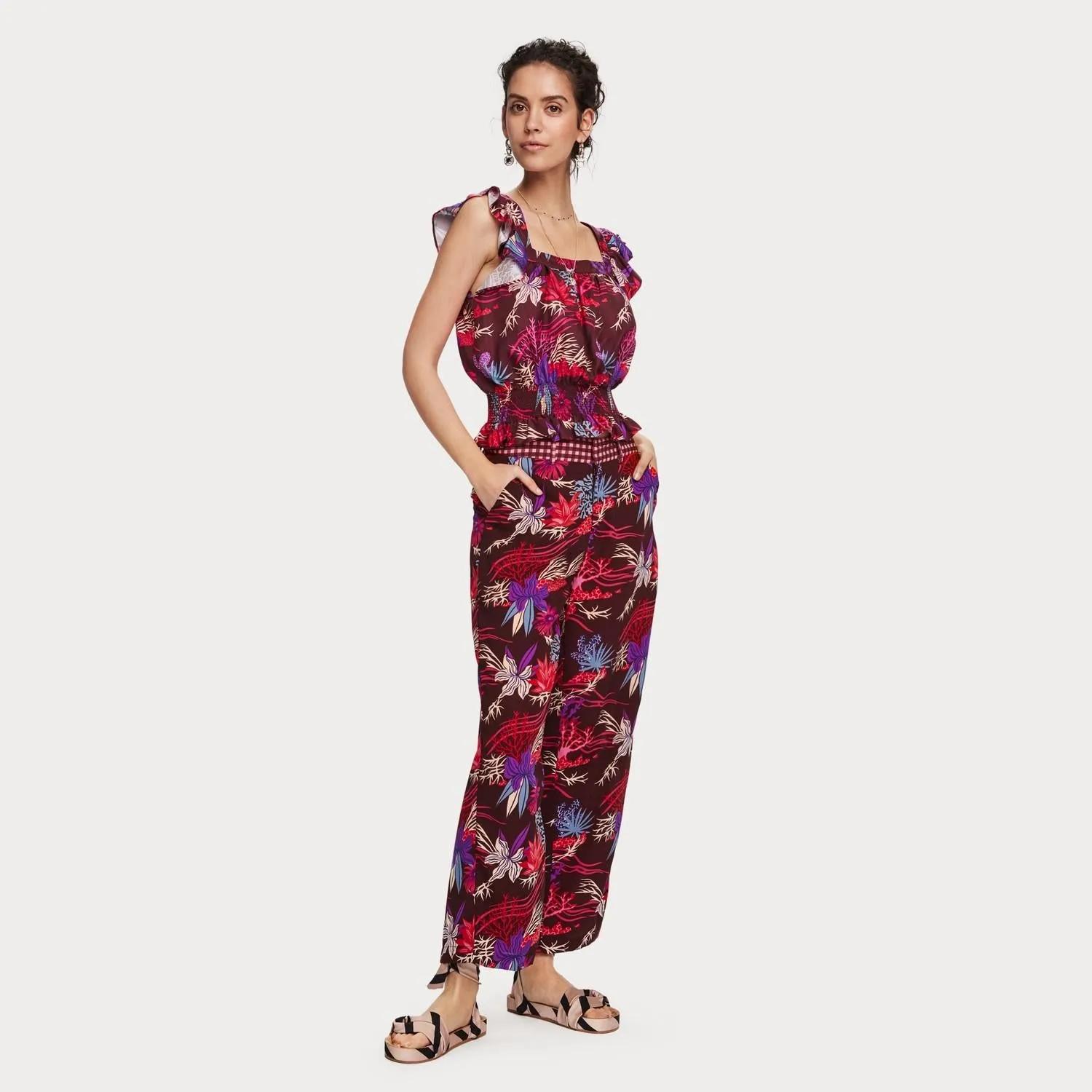 Printed Ruffle Top