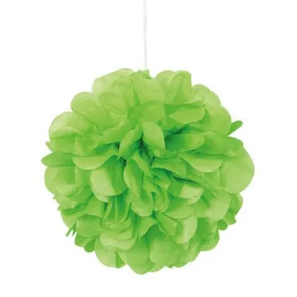 Puff Tissue Decoration 9" Lime Green - 3 count