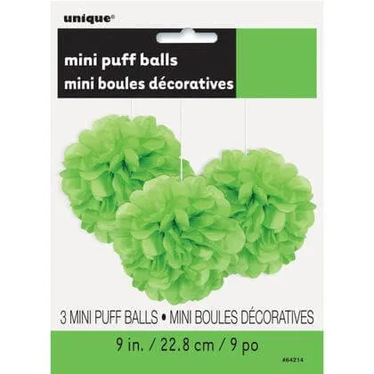 Puff Tissue Decoration 9" Lime Green - 3 count