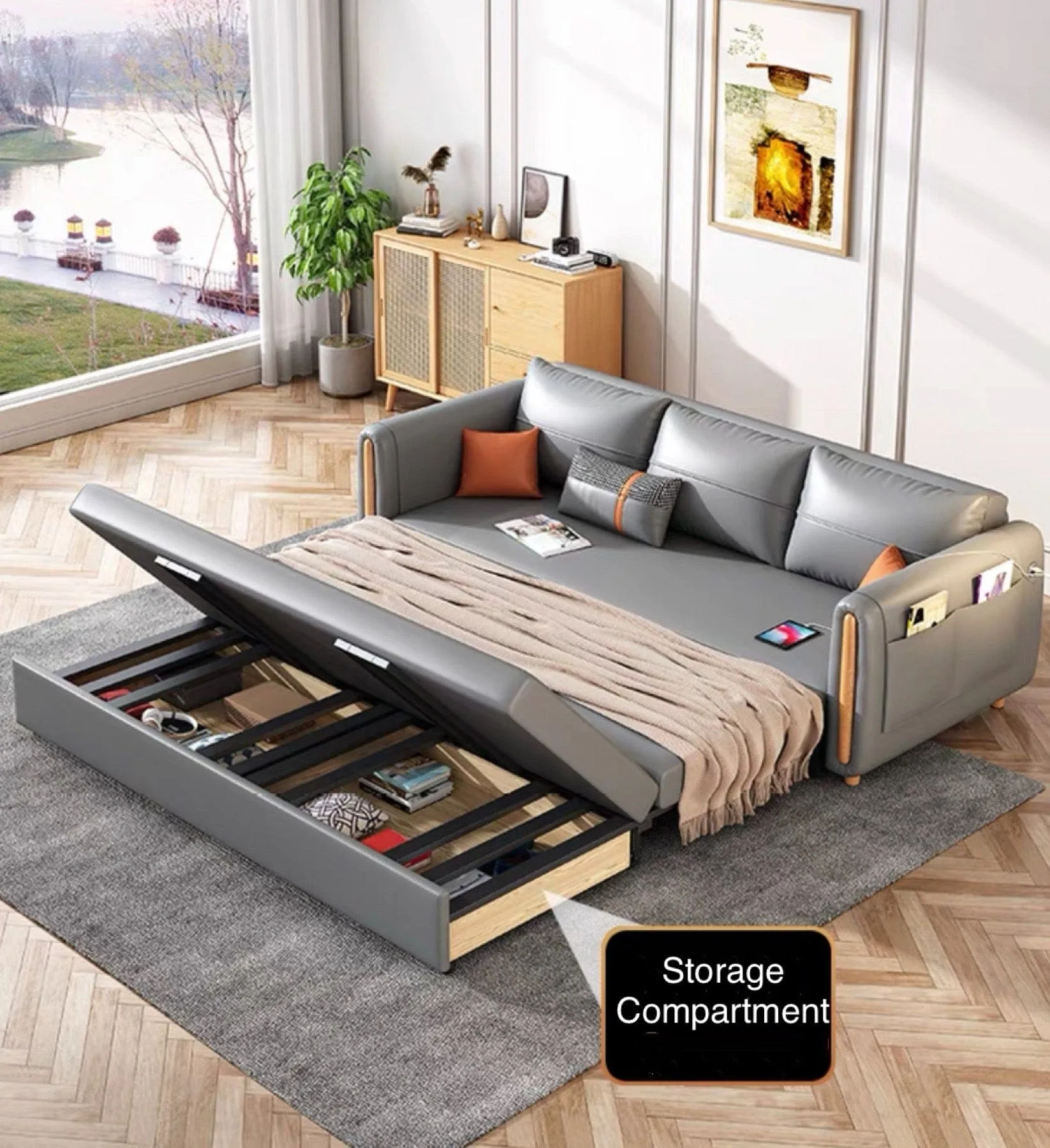 Raven Scratch Resistant Electric Sofa Bed