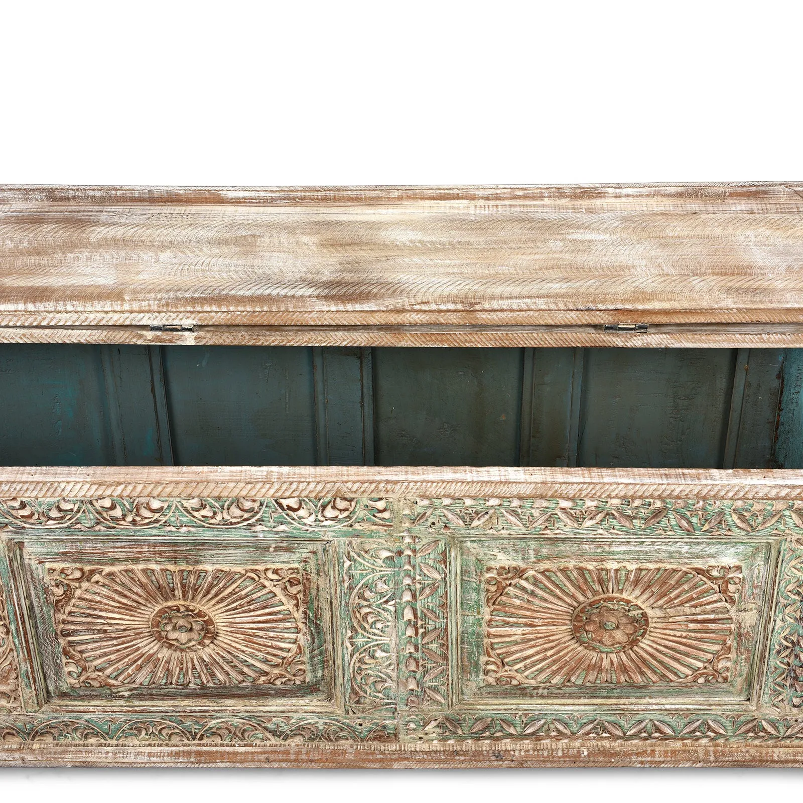 Reclaimed Teak Sunburst Blanket Chest