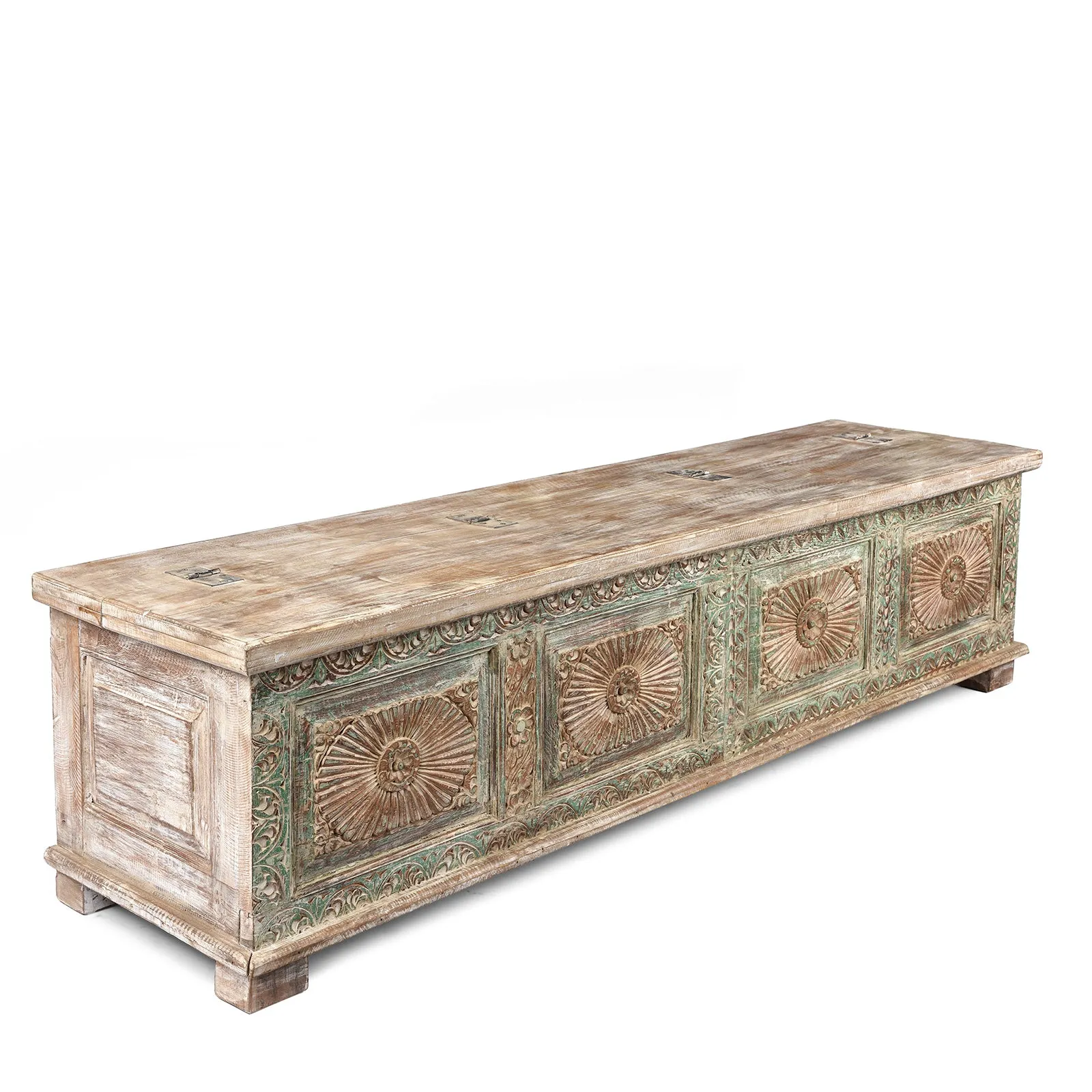 Reclaimed Teak Sunburst Blanket Chest