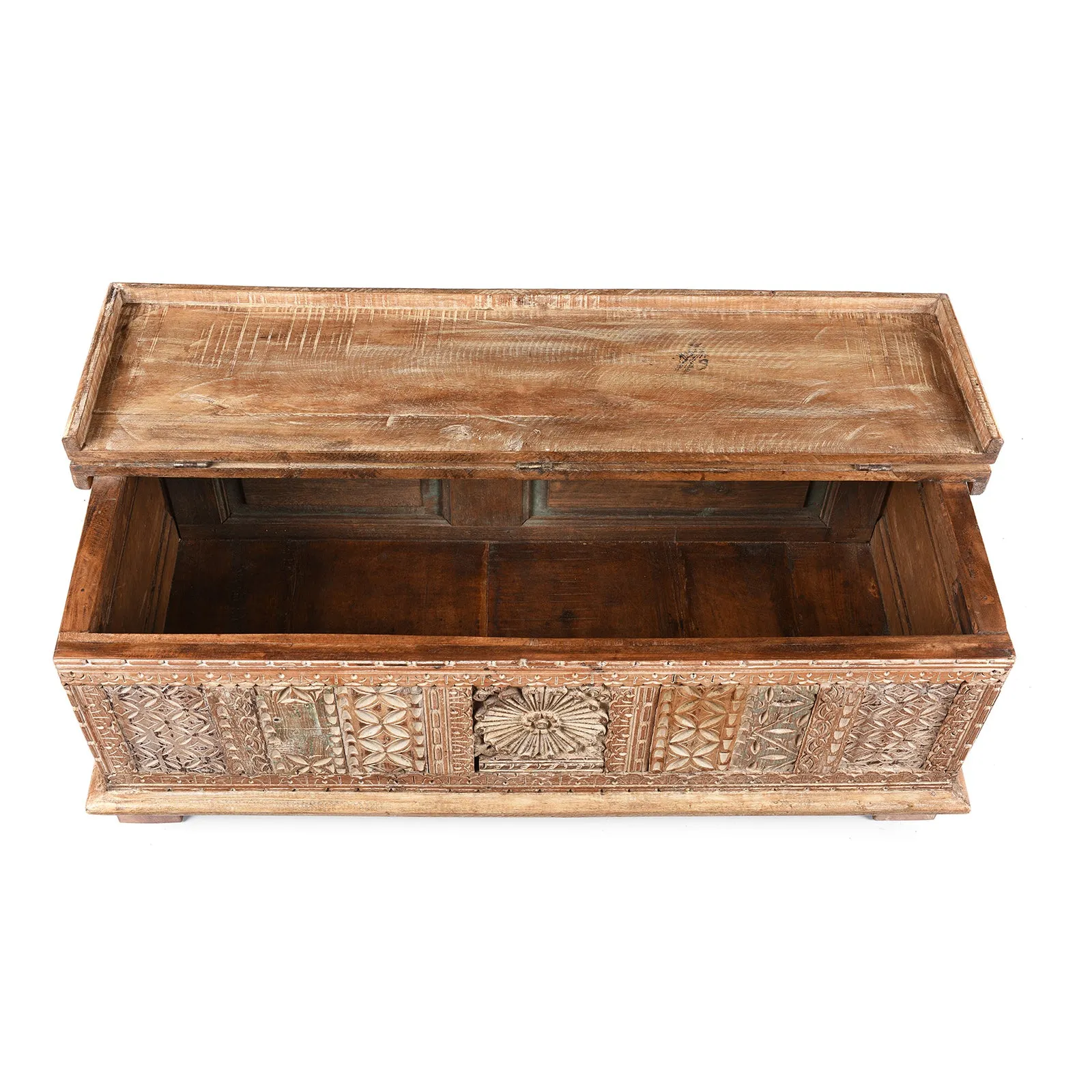 Reclaimed Teakwood Blanket Chest With Painted Finish