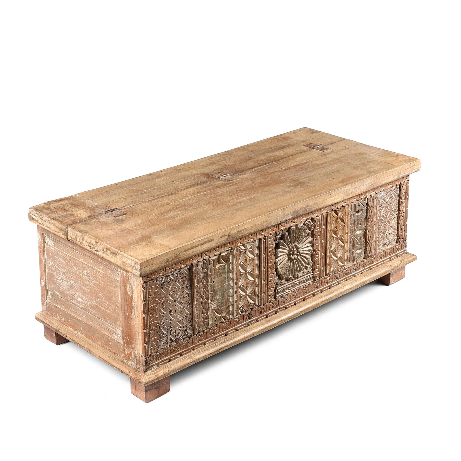 Reclaimed Teakwood Blanket Chest With Painted Finish
