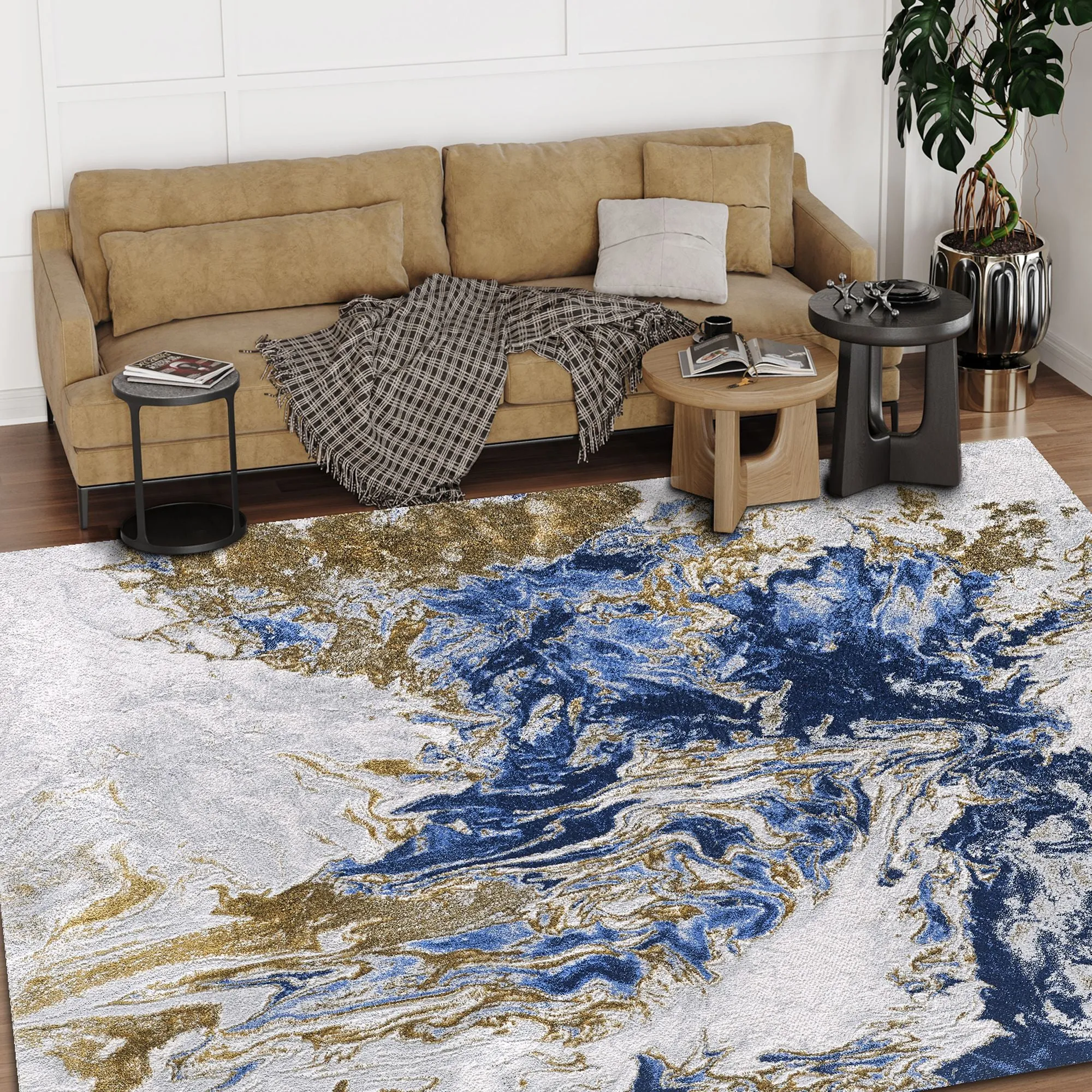 Regency-950 Area Rugs Runner Blue-Thunder 8-X-11
