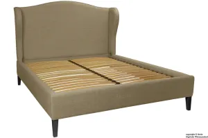 Regency Linen Winged Bed - Fudge