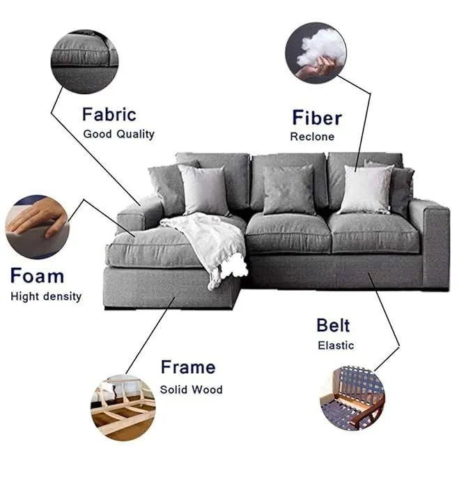 Reiko L-Shape 4 Seater Sofa for Living Room