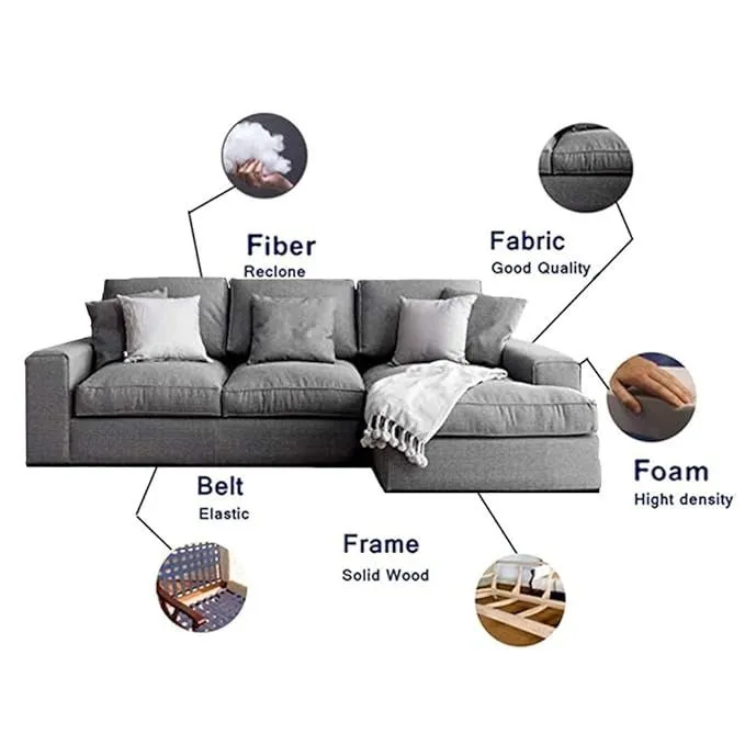 Reiko L-Shape 4 Seater Sofa for Living Room