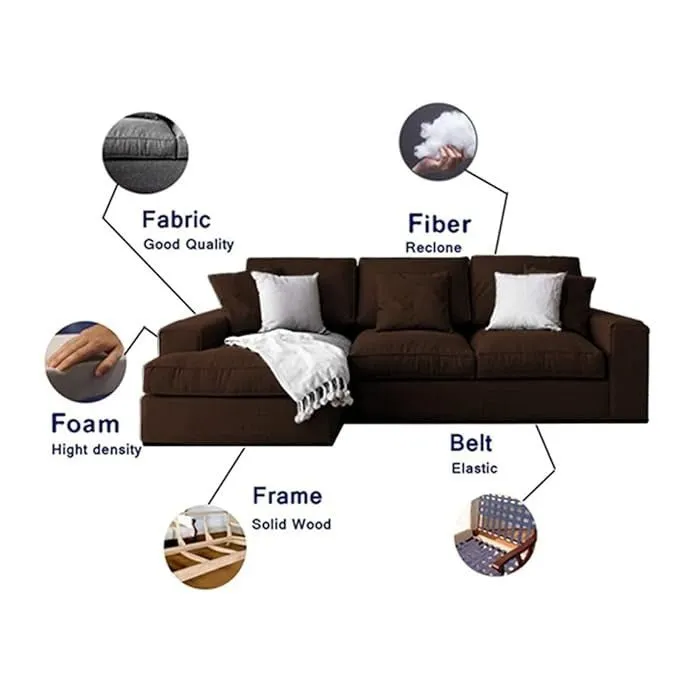 Reiko L-Shape 4 Seater Sofa for Living Room
