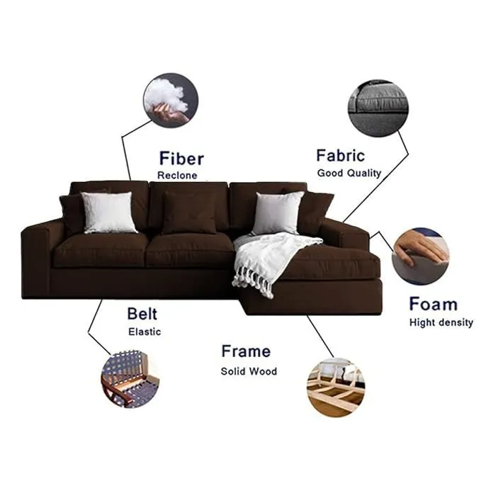 Reiko L-Shape 4 Seater Sofa for Living Room