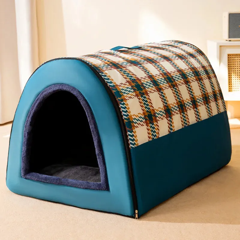 Removable Dog Warm House Washable Pet bed for Large Medium Dogs Travelling Portable Classic Design Pet House Sleeping Bed